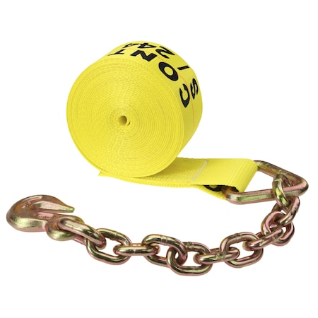 3 X 20' Winch Strap With Chain Extension, 320CE